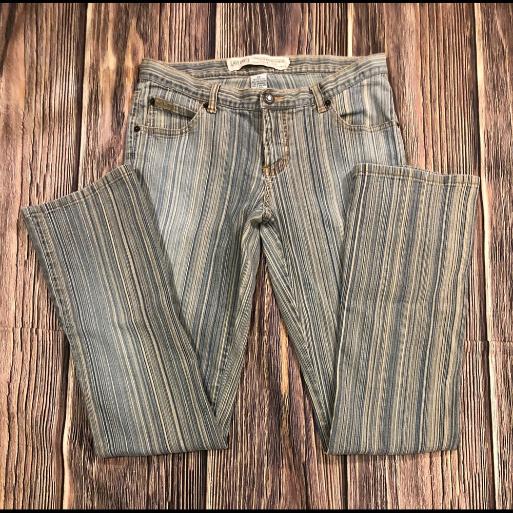 Lady Enyce Supreme Authentic Stripe Blue Jean Size 29